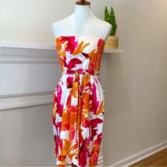 Calvin Klein Dresses & Skirts - Calvin Klein Women's Orange and White Dress